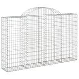 Arched Gabion Baskets 9 pcs 200x30x120/140 cm Galvanised Iron 3146138