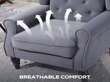 Wingback Accent Chair, Retro Upholstered Button Tufted Occasional Chair for Living Room and Bedroom, T3398P344669