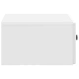 Wall-Mounted Bedside Cabinet with Drawer 2 pcs High Gloss White 899134