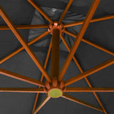 Hanging Garden Parasol with Pole Anthracite 3x3 m Solid Fir Wood 313774