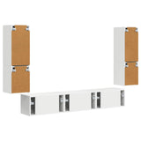 TV Cabinet Set Wall-mounted 4 pcs White Engineered Wood 3409042