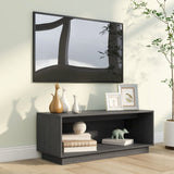 TV Cabinet Grey 90x35x35 cm Solid Wood Pine 813831