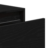 Wall-mounted Bedside Cabinet with LED Lights Black Oak 860213