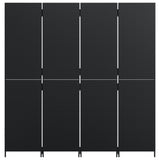 Room Divider 4 Panels Black Poly Rattan 365360