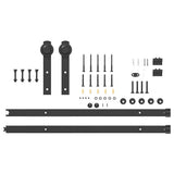 Sliding Door Hardware Kit 183 cm Steel Black 4009712