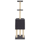 Cat Tree with Sisal Scratching Posts Dark Grey 145 cm 172096