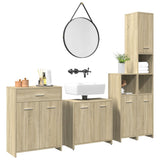 4 Piece Bathroom Furniture Set Sonoma Oak Engineered Wood 3325044
