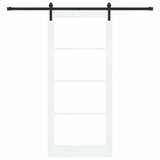 Sliding Door ORKDAL White 93 x 211 cm Solid Pine Wood and Glass 3331982