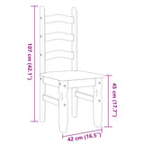 ZNTS Dining Chairs 2 pcs Corona White 42x47x107 cm Solid Wood Pine 4005725