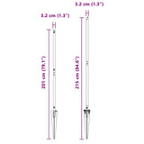 Fence Post Other 26 pcs Silver 3.2 x 3.2 x 170 cm Steel 3350213