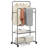Clothes Rack with Shelf with Wheel Black 80 x 53 x 156 cm 42021356