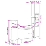 3 Piece Bathroom Furniture Set Sonoma Oak Engineered Wood 3282654