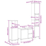 3 Piece Bathroom Furniture Set Sonoma Oak Engineered Wood 3282654