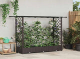 Raised Bed with Trellis and Roof Brown 164 x 40 x 123 cm PP 42032516