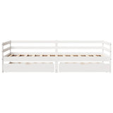 Daybed with Drawers without Mattress White 90x200 cm Solid Wood 3302048