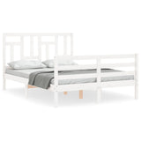 Bed Frame without Mattress White 140x190 cm Solid Wood 3194942