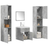 5 Piece Bathroom Furniture Set Concrete Grey Engineered Wood 3324904