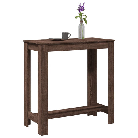 ZNTS Bar Table Brown Oak 102x50x103.5 cm Engineered Wood 854415