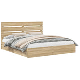 Storage Bed with Drawer Sonoma Oak 180 x 200 cm Engineered Wood 3411879