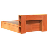 Bed Frame without Mattress Wax Brown 140x200 cm Solid Wood Pine 3323418
