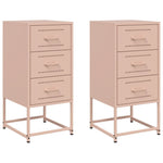 ZNTS Bedside Cabinets 2 pcs Pink 36x39x78 cm Steel 846581