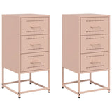 ZNTS Bedside Cabinets 2 pcs Pink 36x39x78 cm Steel 846581