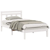 Bed Frame White 90 x 190 cm Solid Pine Wood 872354