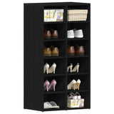 Shoe Rack Black Oak 54x34x100.5 cm Engineered Wood 862423