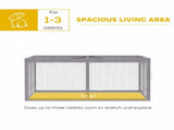Rabbit Hutch Outdoor, Foldable Guinea Pig House with Openable Top, for 3 Bunnies, Ducks, Chickens, T3398P553471