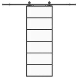 Sliding Door with Hardware Set Black 76x205 cm ESG Glass 3375927