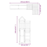 Outdoor Playset Natural Wood, Blue Solid Pine Wood, Polypropylene 3156871