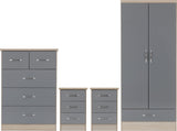 ZNTS Nevada 2 Door 1 Drawer Wardrobe Bedroom Set 100-108-024