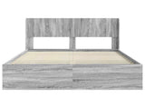 Bed Frame with Storage and Headboard Grey Sonoma 140 x 190 cm 3414216