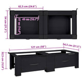 Washing Machine Pedestal 2 pcs Black 127 x 54.5 x 32.5 cm Steel 42022036