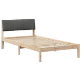 Bed frame Brown and dark grey 100 x 200 cm Solid pine wood 878700