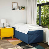 Box Spring Bed with Mattress Blue 90x200 cm Fabric 3285351
