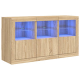 Sideboard with LED Lights Sonoma Oak 123x37x67 cm 3209060