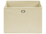 Storage Boxes 10 pcs Non-woven Fabric 28x28x28 cm Cream 325217