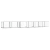 Dog Cage with Doors Grey 12x2x1.5 m Galvanised Steel 3209577