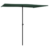 Garden Parasol with Aluminium Pole 2x1.5 m Green 47336