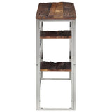 Console Table Silver Stainless Steel and Solid Wood Sleeper 350013