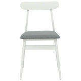 Dining Chair 2 pcs White and Grey Solid Rubber Wood 42020487