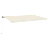 Manual Retractable Awning with LED 600x300 cm Cream 3068962