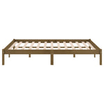 810040 Bed Frame without Mattress Honey Brown Solid Wood 200x200 cm