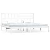 Bed Frame White Solid Pine Wood 200x200 cm Durable Bed Frame 3101044