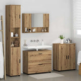 Bathroom Furniture Set with Drawer with Shelf 4 pcs Artisan Oak 3393092