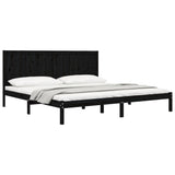 Bed Frame without Mattress Black 200x200 cm Solid Wood Pine 3105754