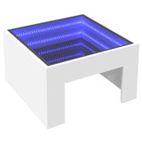 ZNTS Coffee Table with Infinity LED White 50x50x30 cm 847602