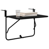 Hanging Balcony Table Folding Black 60 x 39 x 65 cm Steel 42008075