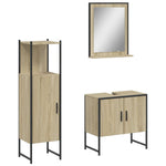 ZNTS 3 Piece Bathroom Cabinet Set Sonoma Oak Engineered Wood 3214345